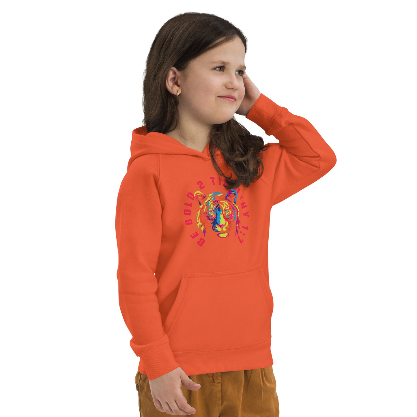 BE BOLD TIGER Kids eco hoodie