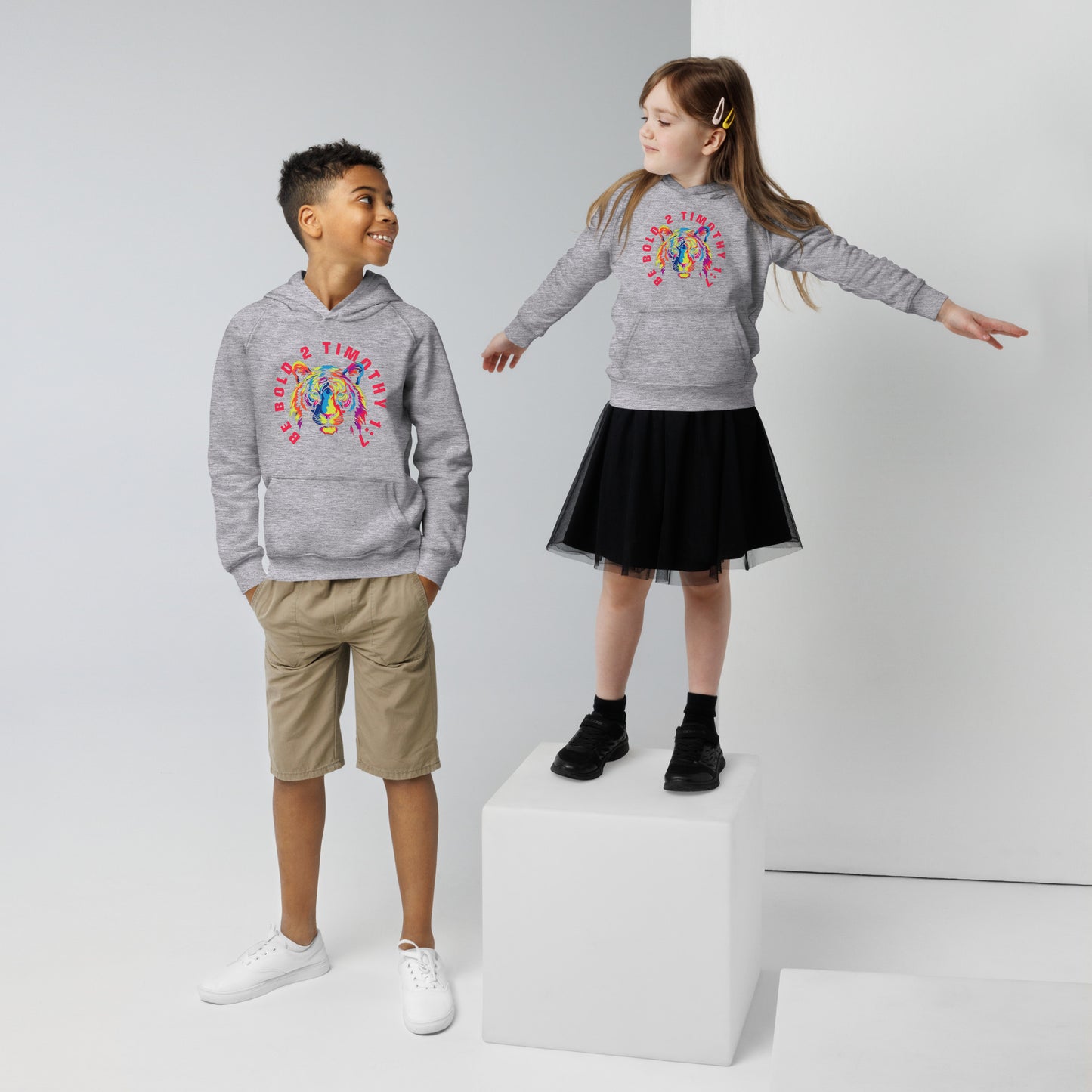 BE BOLD TIGER Kids eco hoodie