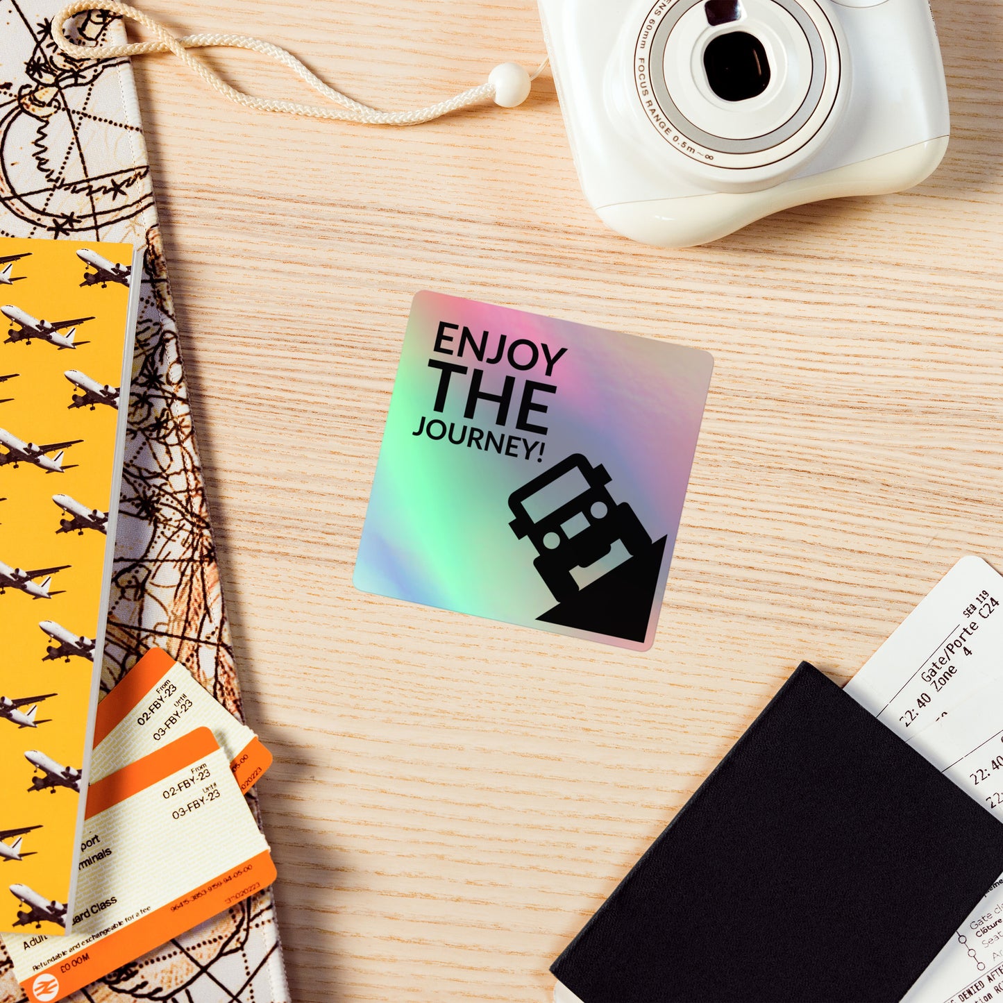 ENJOY THE JOURNEY Holographic stickers