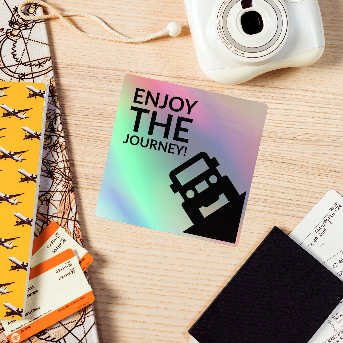 ENJOY THE JOURNEY Holographic stickers