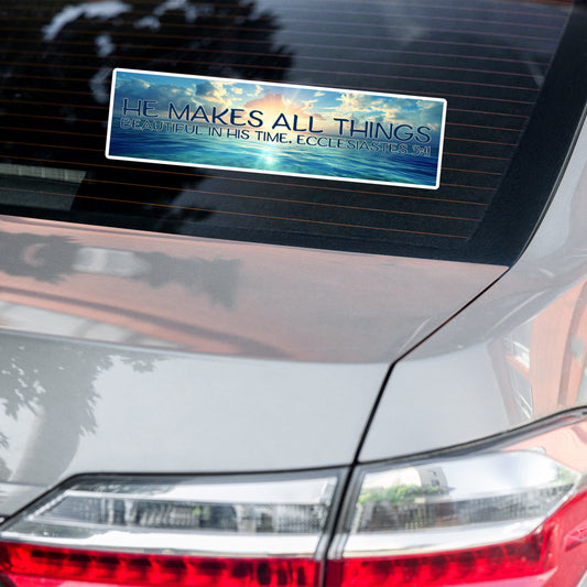 Ecclesiastes 3:11 Bumper Bubble-free stickers