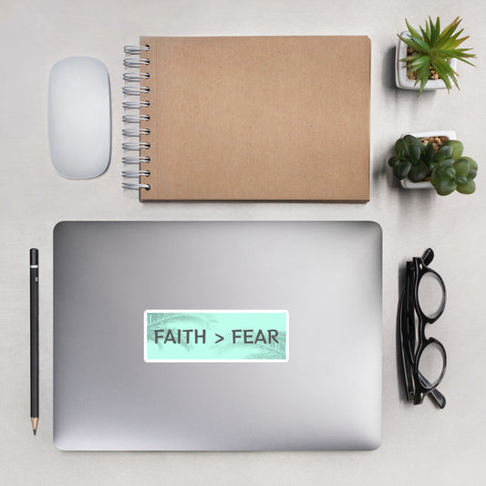 FAITH OVER FEAR 2 Bubble-free stickers