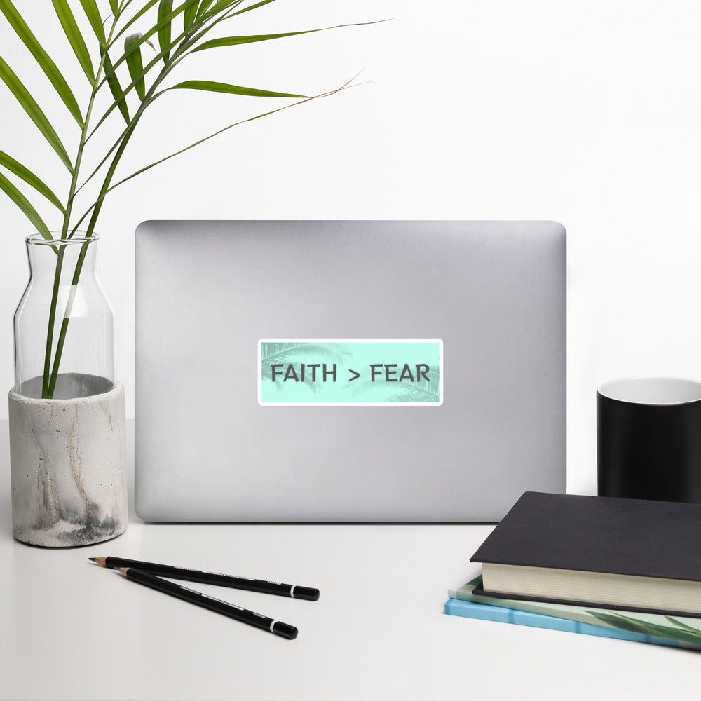 FAITH OVER FEAR 2 Bubble-free stickers