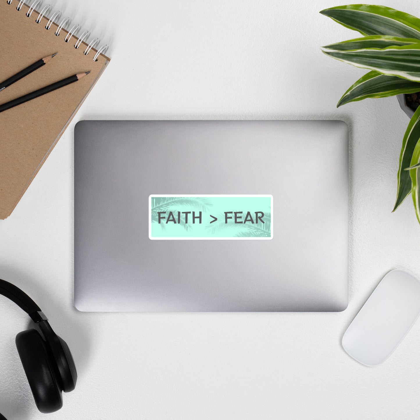 FAITH OVER FEAR 2 Bubble-free stickers