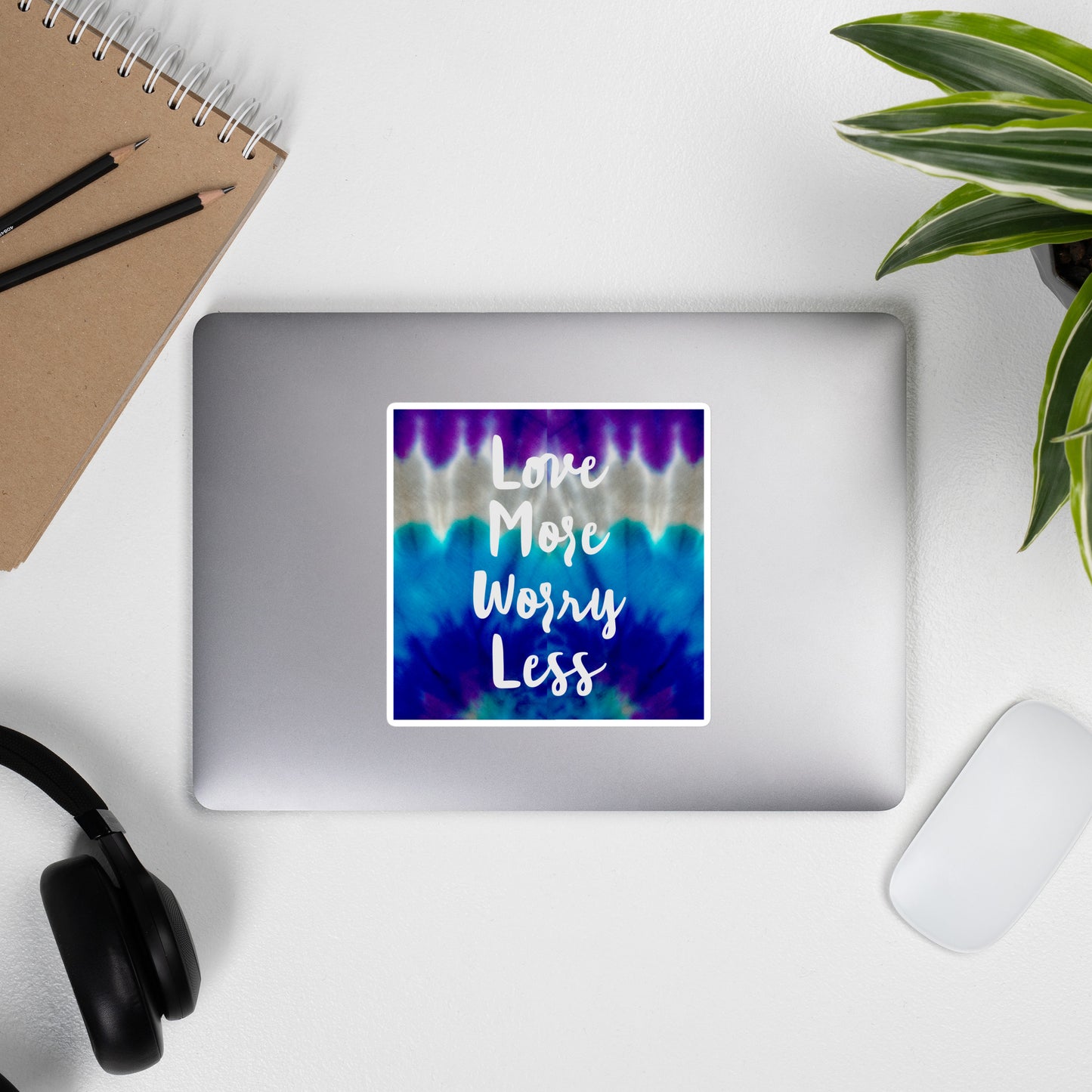 LOVE MORE, WORRY LESS Bubble-free stickers