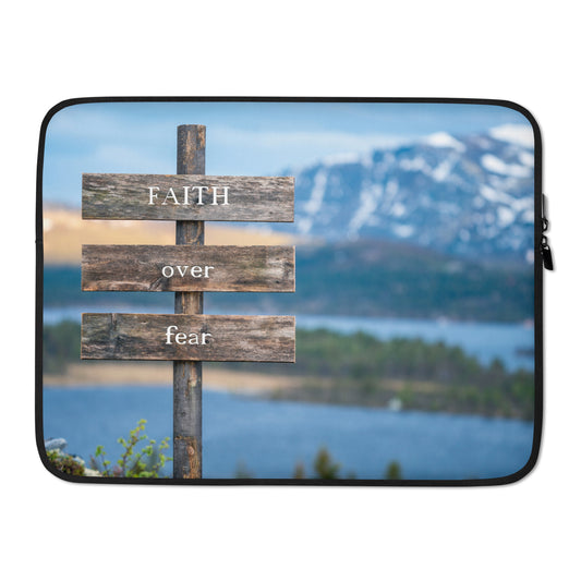 FAITH OVER FEAR Laptop Sleeve