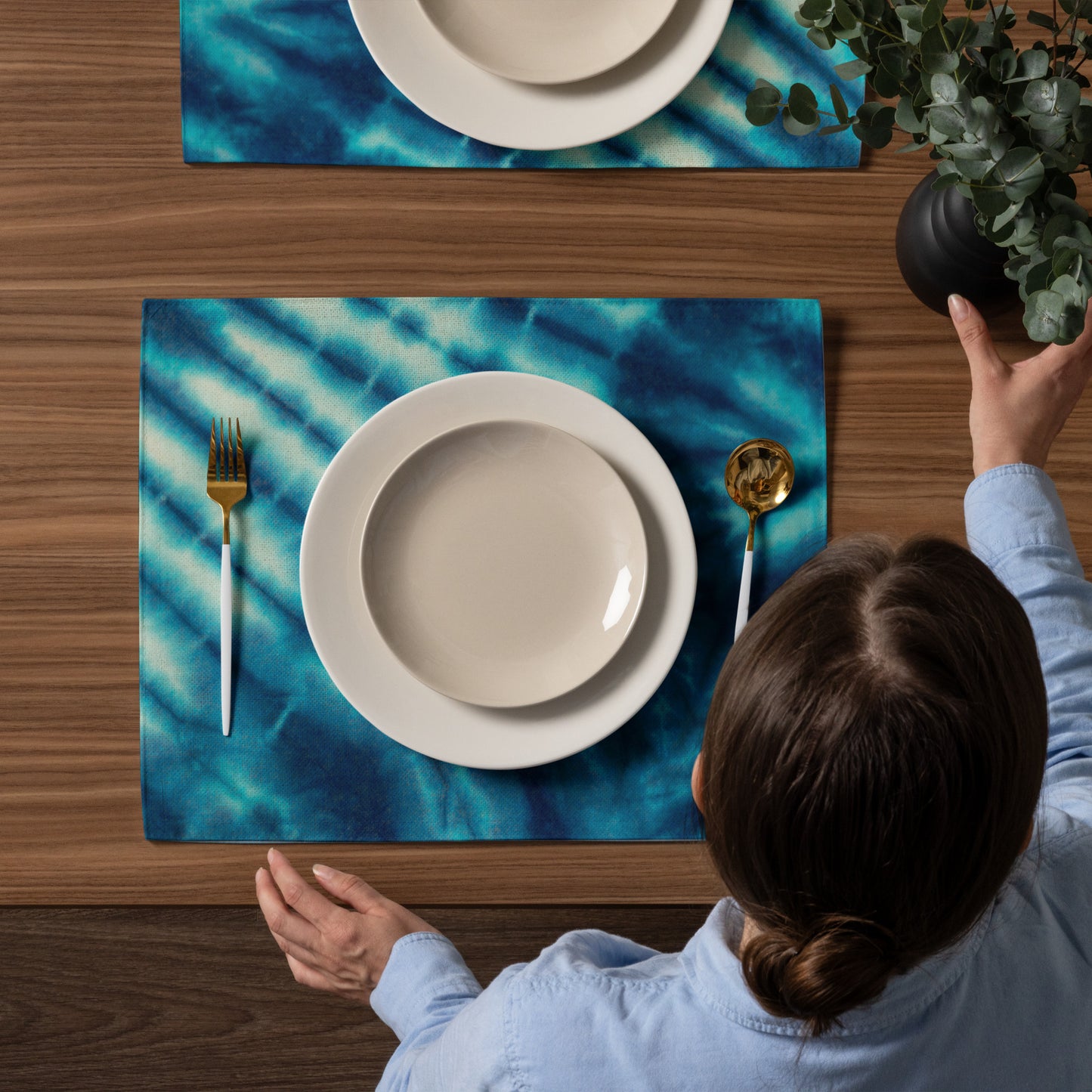 OCEAN BLUES TIE DYE Placemat Set