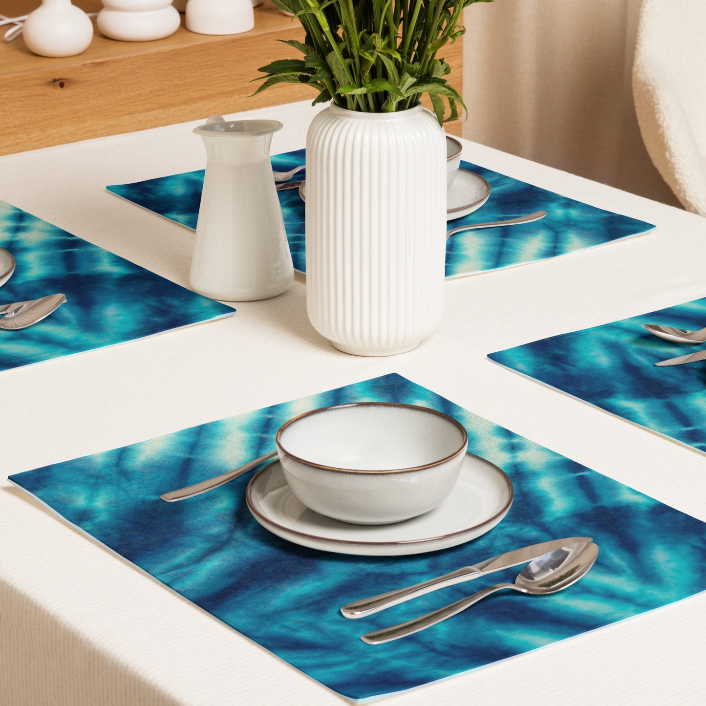 OCEAN BLUES TIE DYE Placemat Set