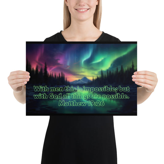 Matthew 19:26 Photo paper poster