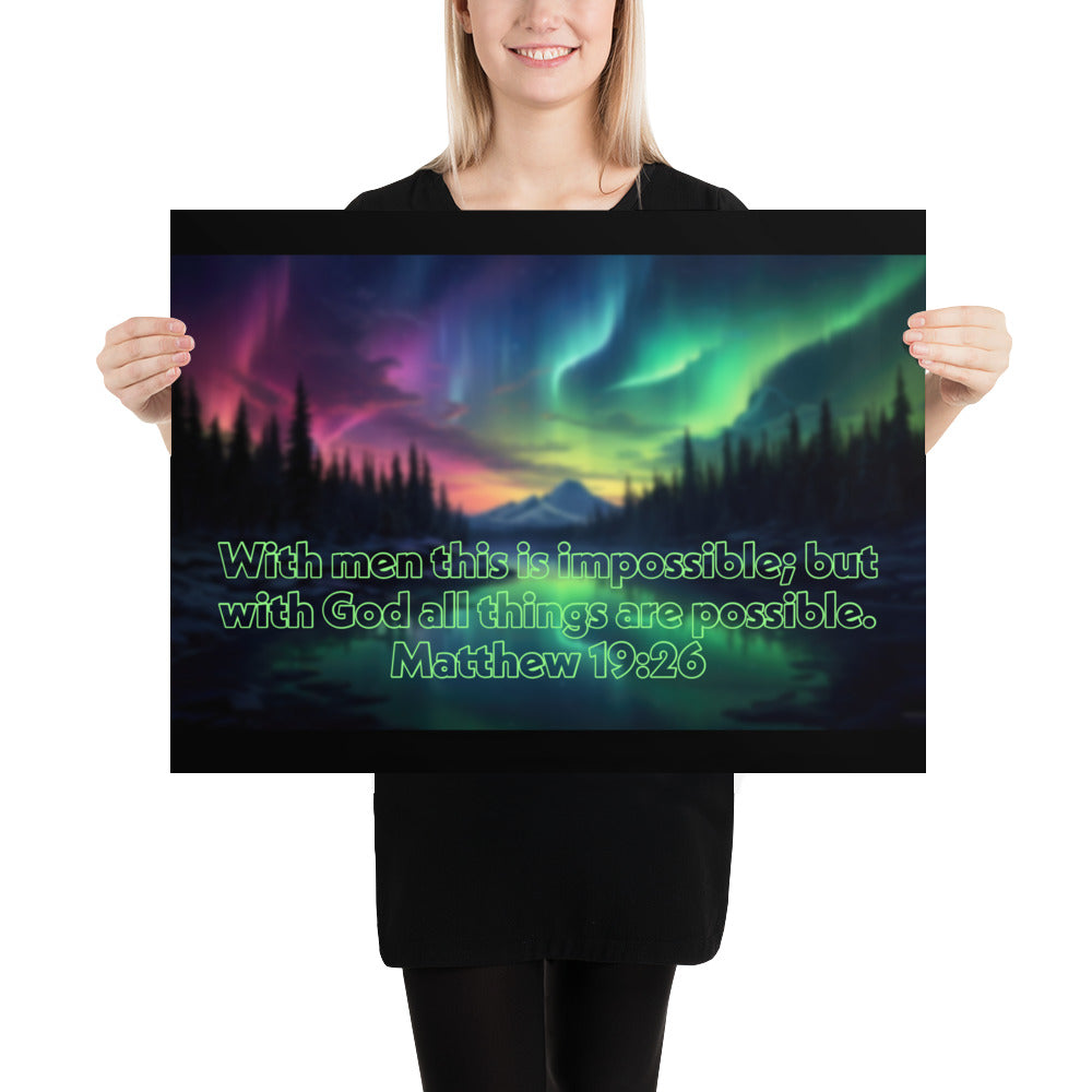 Matthew 19:26 Photo paper poster