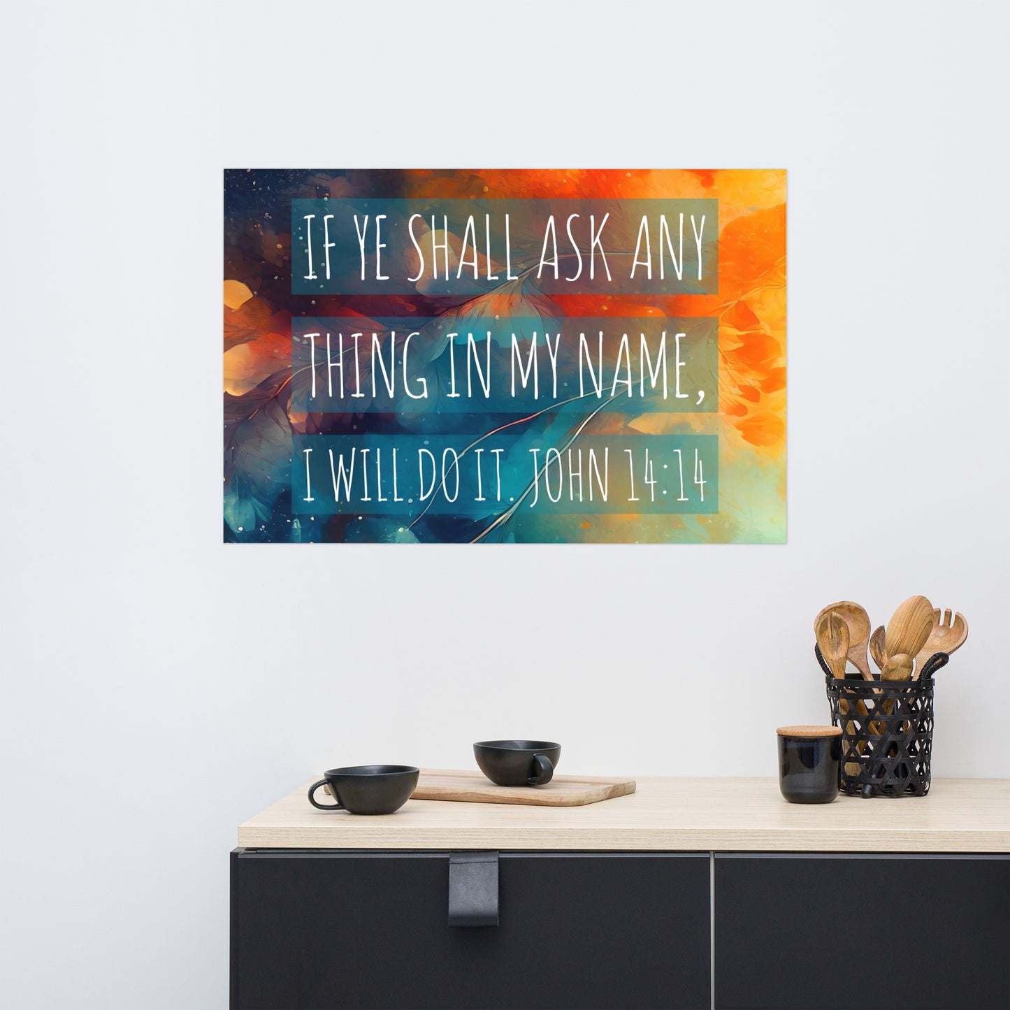 John 14:14 Photo paper poster