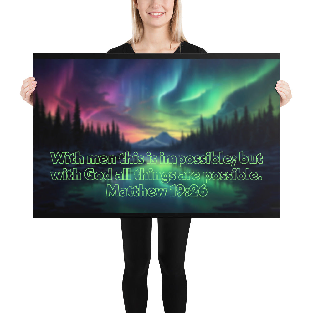 Matthew 19:26 Photo paper poster