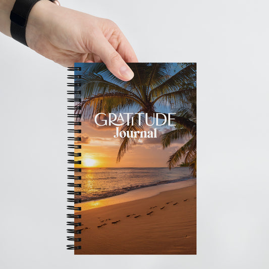 BEACH GRATITUDE Spiral notebook