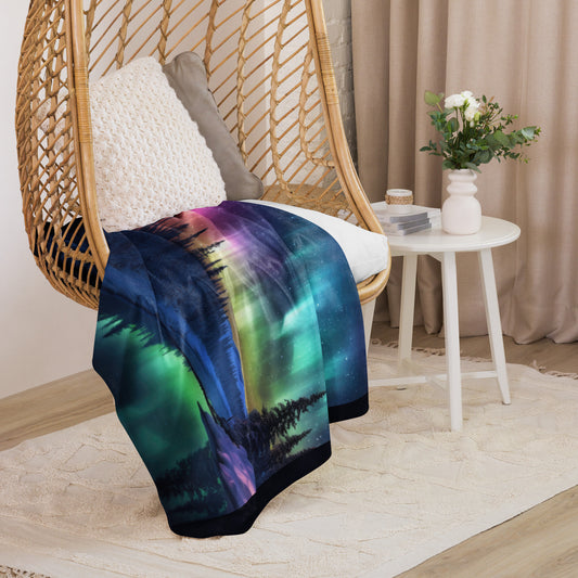 VIVID NORTHERN LIGHTS Sherpa blanket