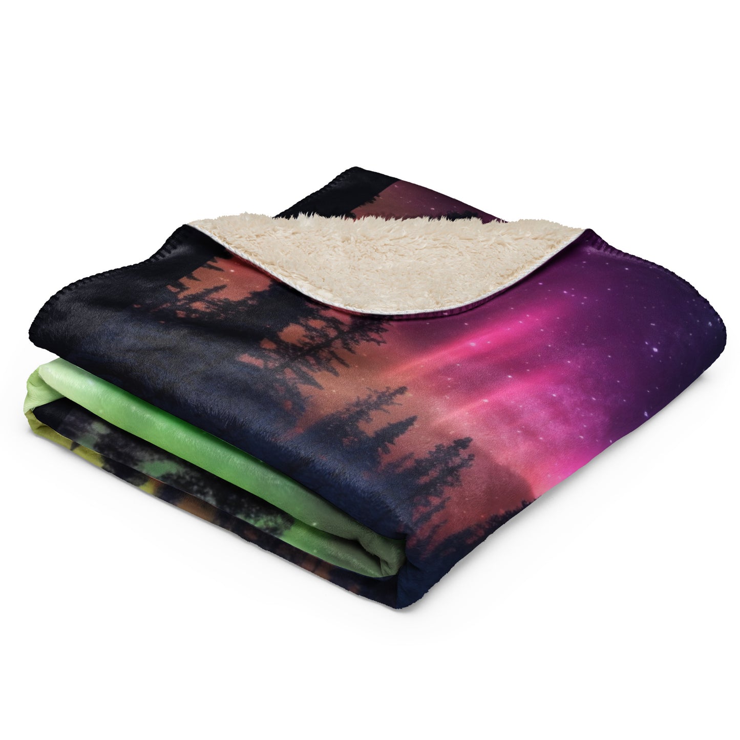 VIVID NORTHERN LIGHTS Sherpa blanket