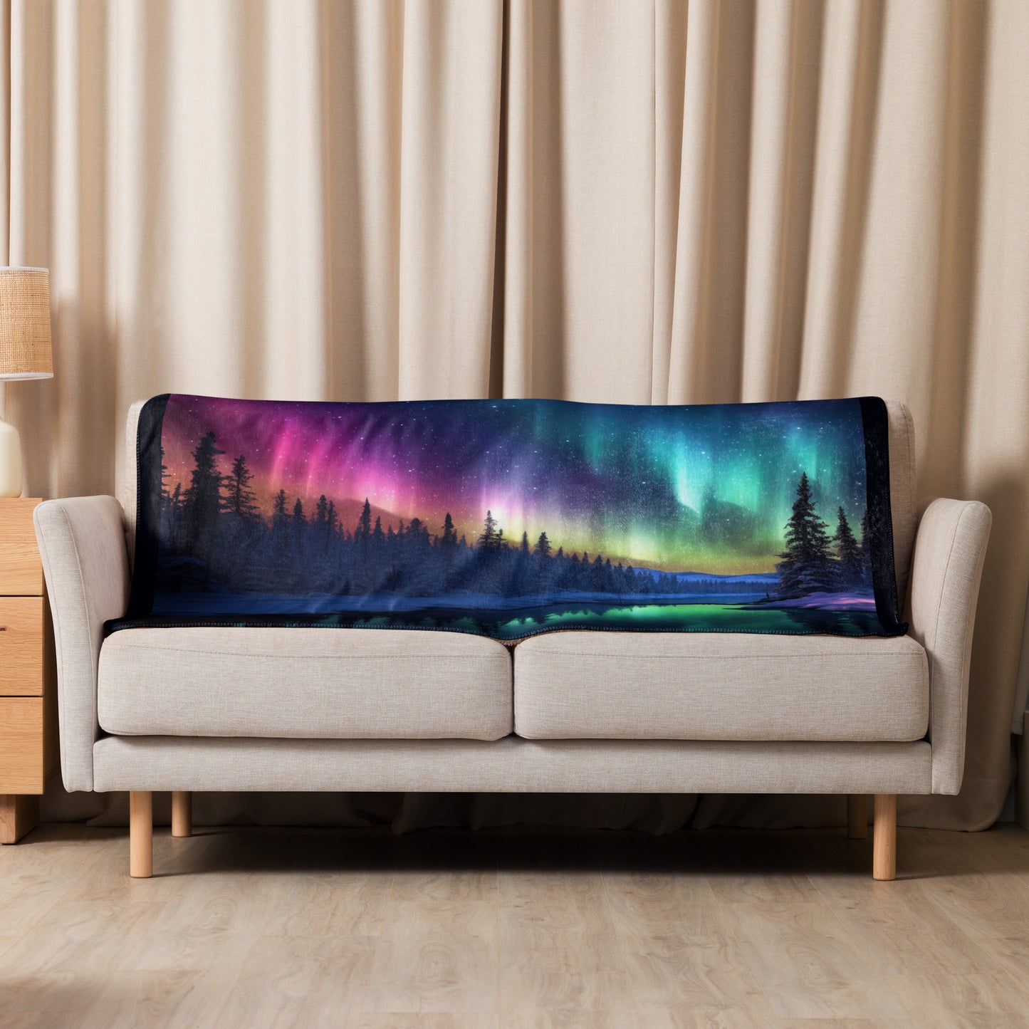 VIVID NORTHERN LIGHTS Sherpa blanket