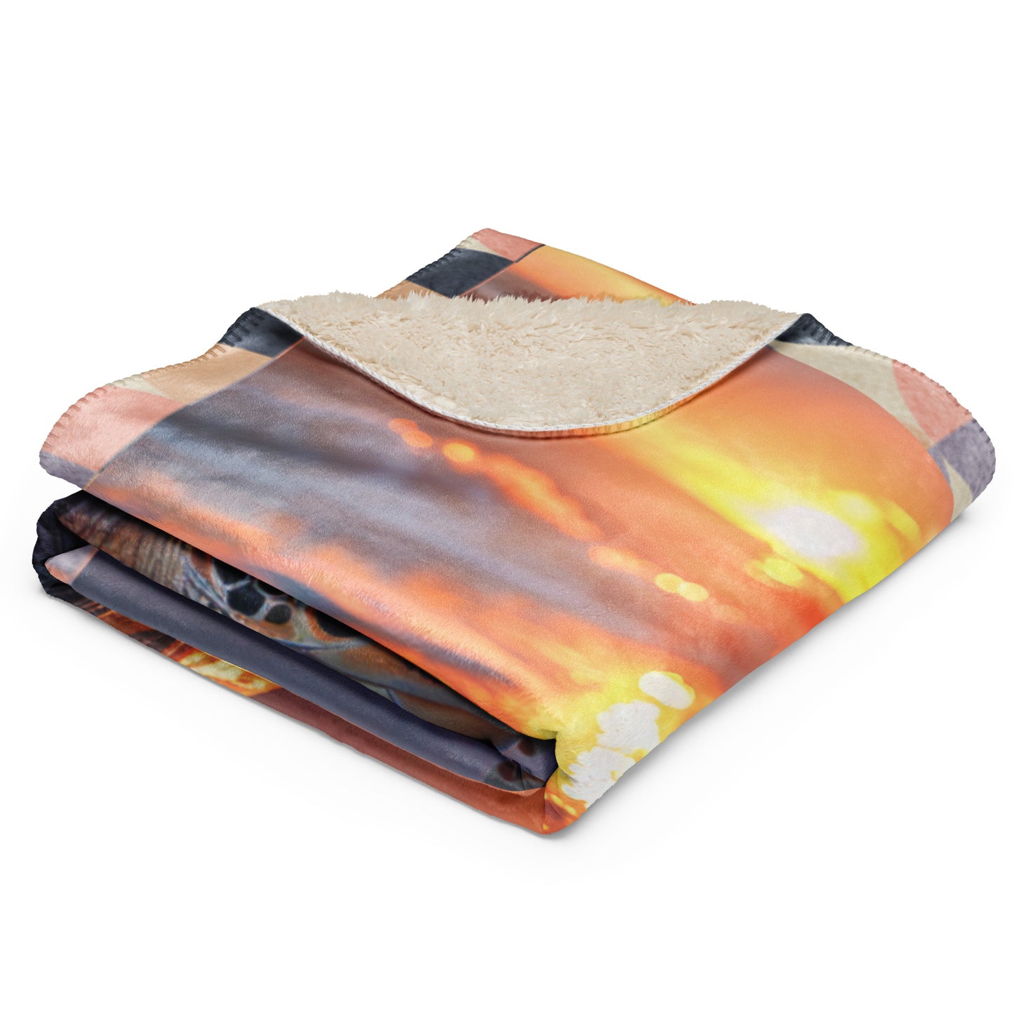 SEA TURTLE ON BEACH Sherpa blanket