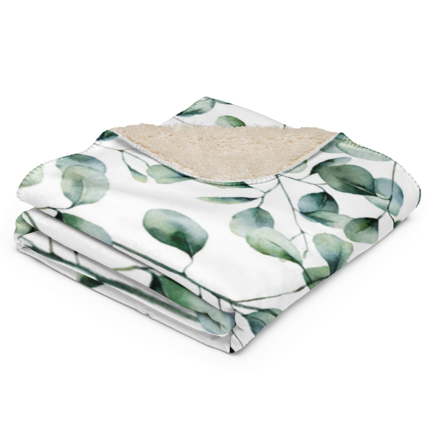 GREEN LEAVES Sherpa blanket