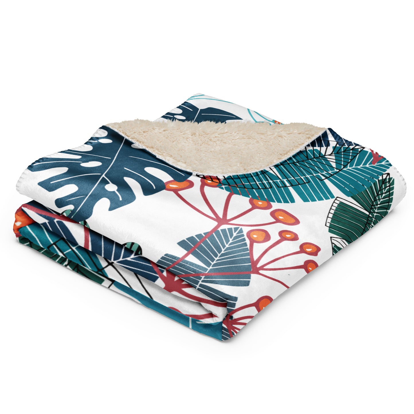 TROPICAL FOLIAGE Sherpa blanket