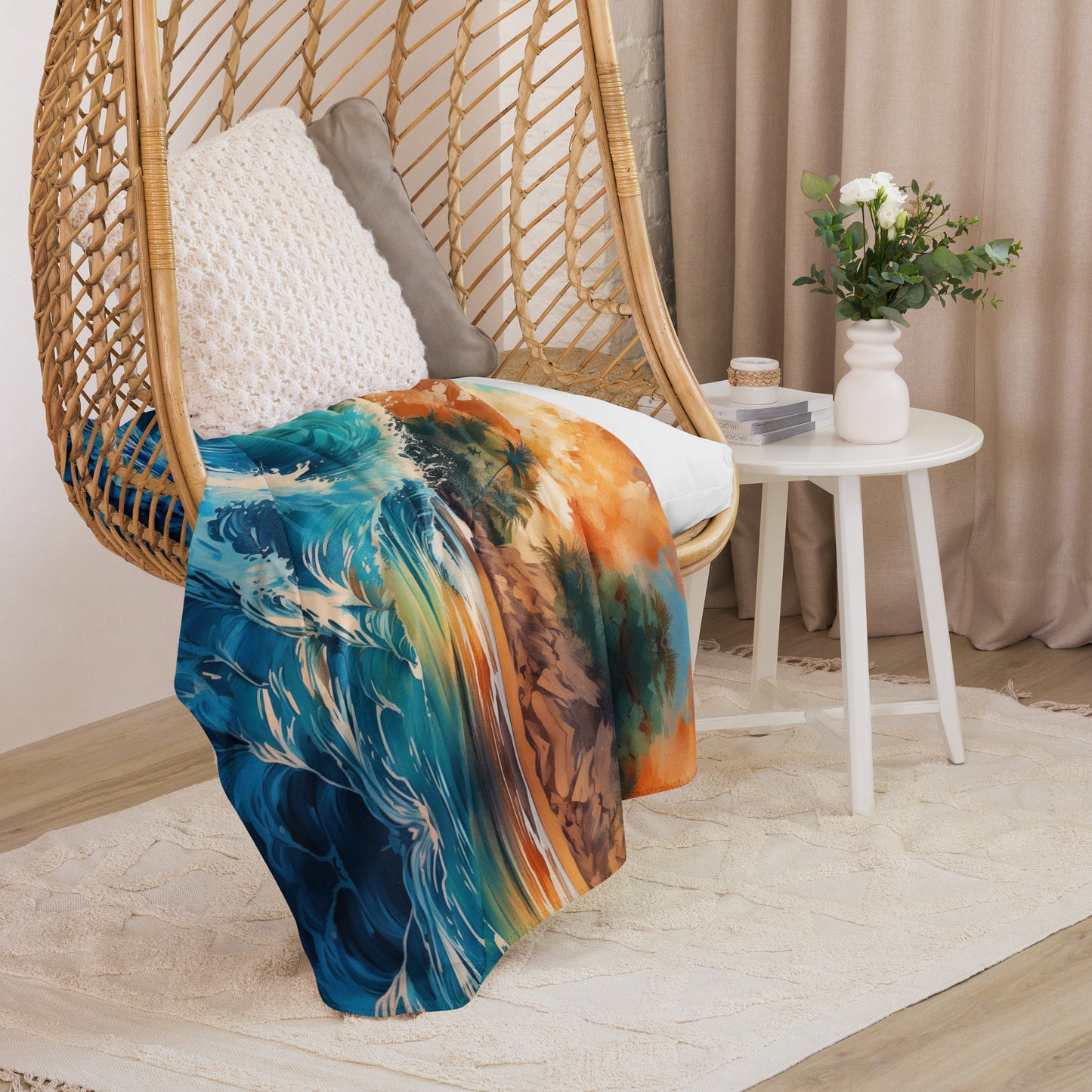 GORGEOUS CRASHING OCEAN Sherpa blanket