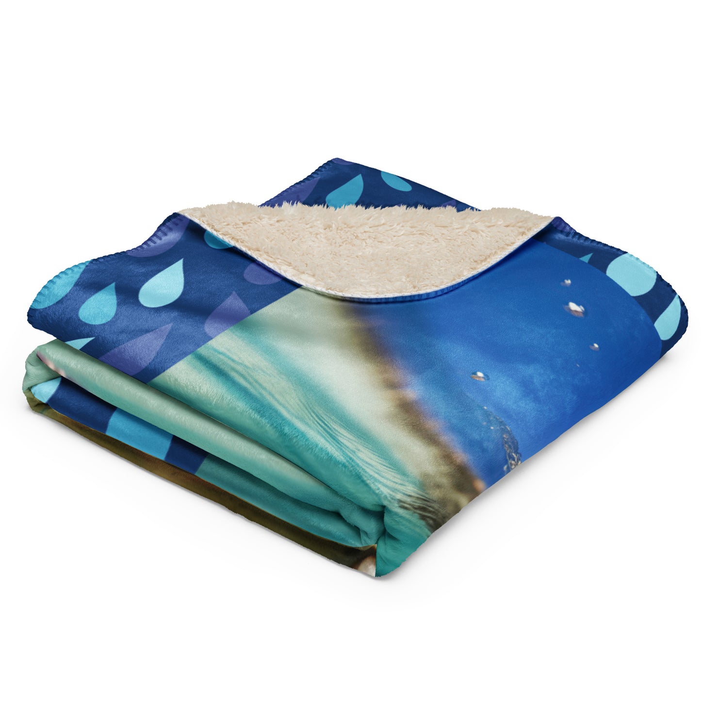 SEA TURTLE IN OCEAN Sherpa blanket