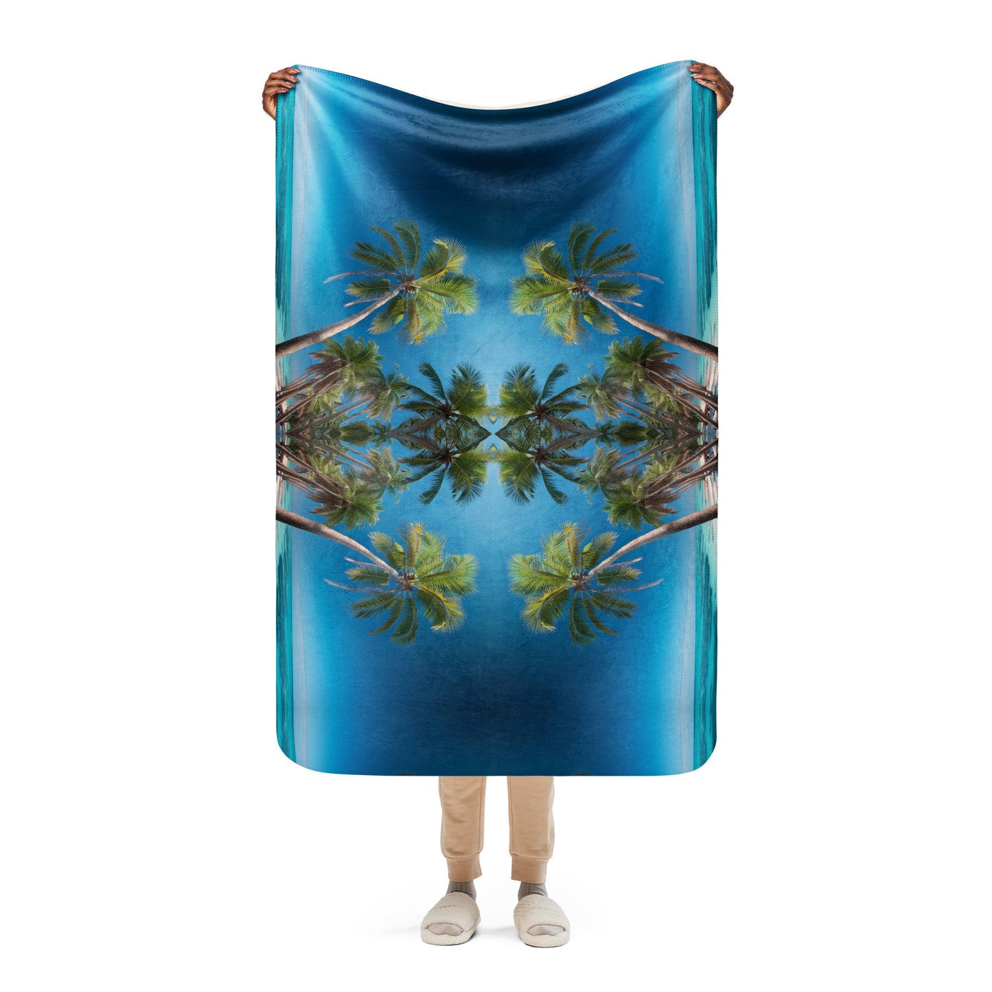 HAPPY PALMS Sherpa blanket