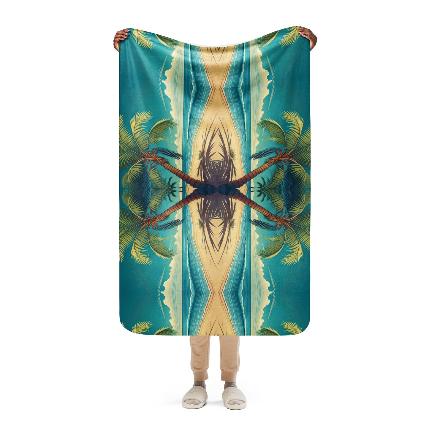 PALM TREE PARTY Sherpa blanket