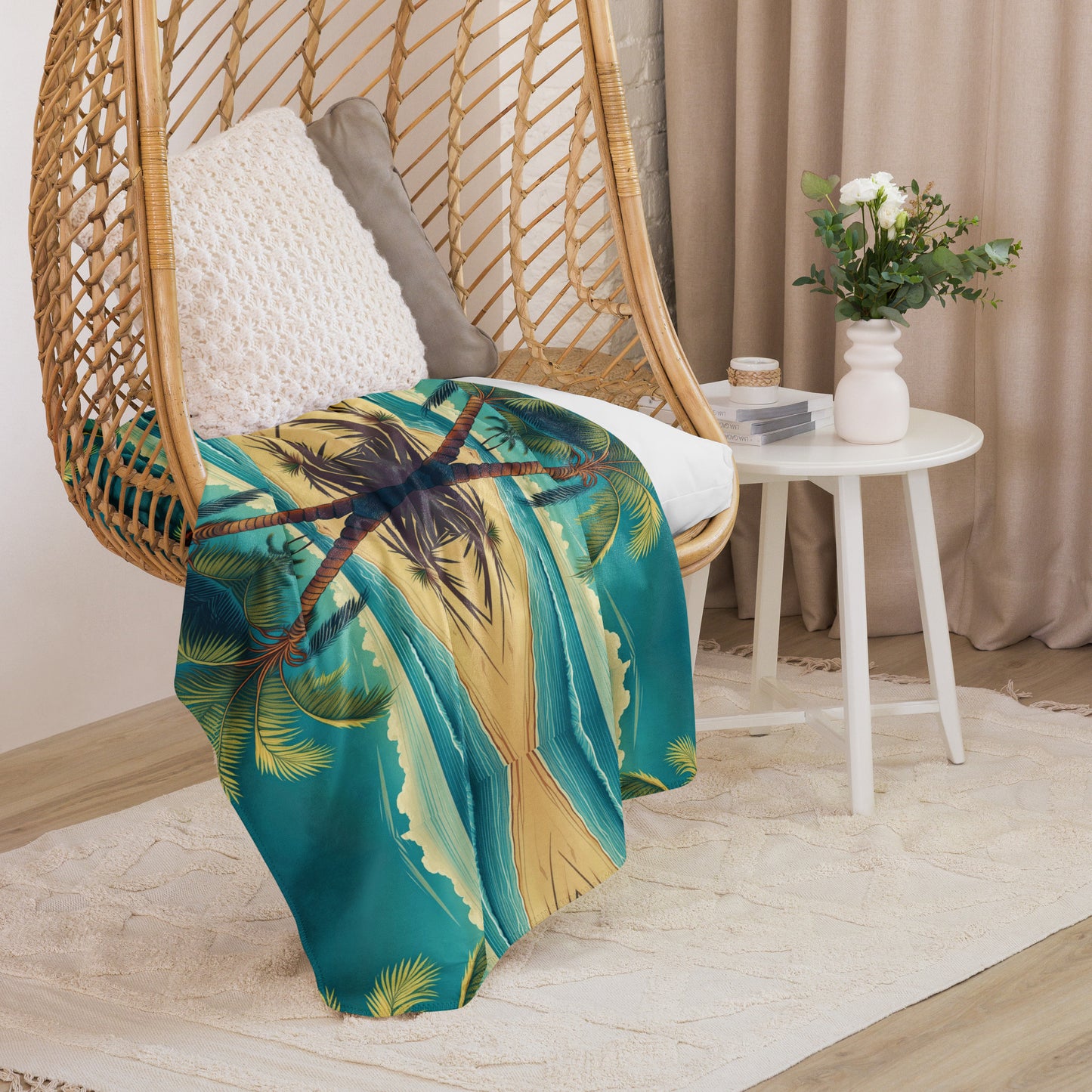 PALM TREE PARTY Sherpa blanket