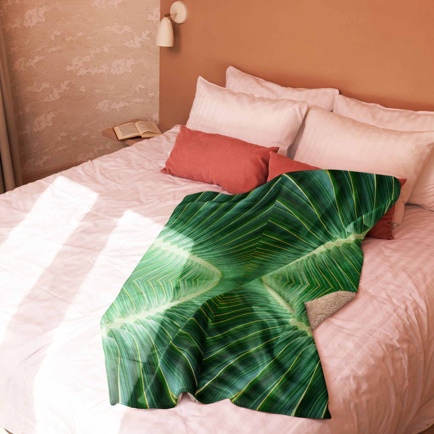 LEAF KALEIDOSCOPE Sherpa blanket