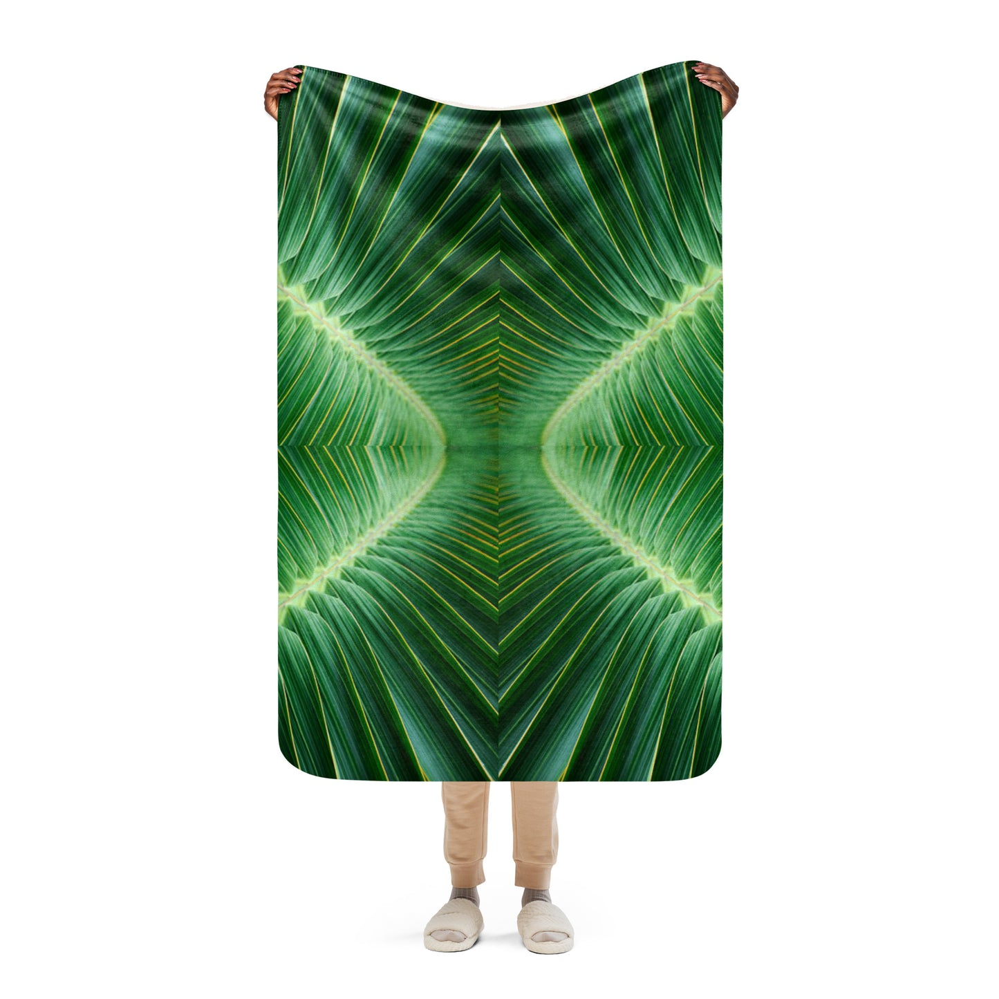 LEAF KALEIDOSCOPE Sherpa blanket