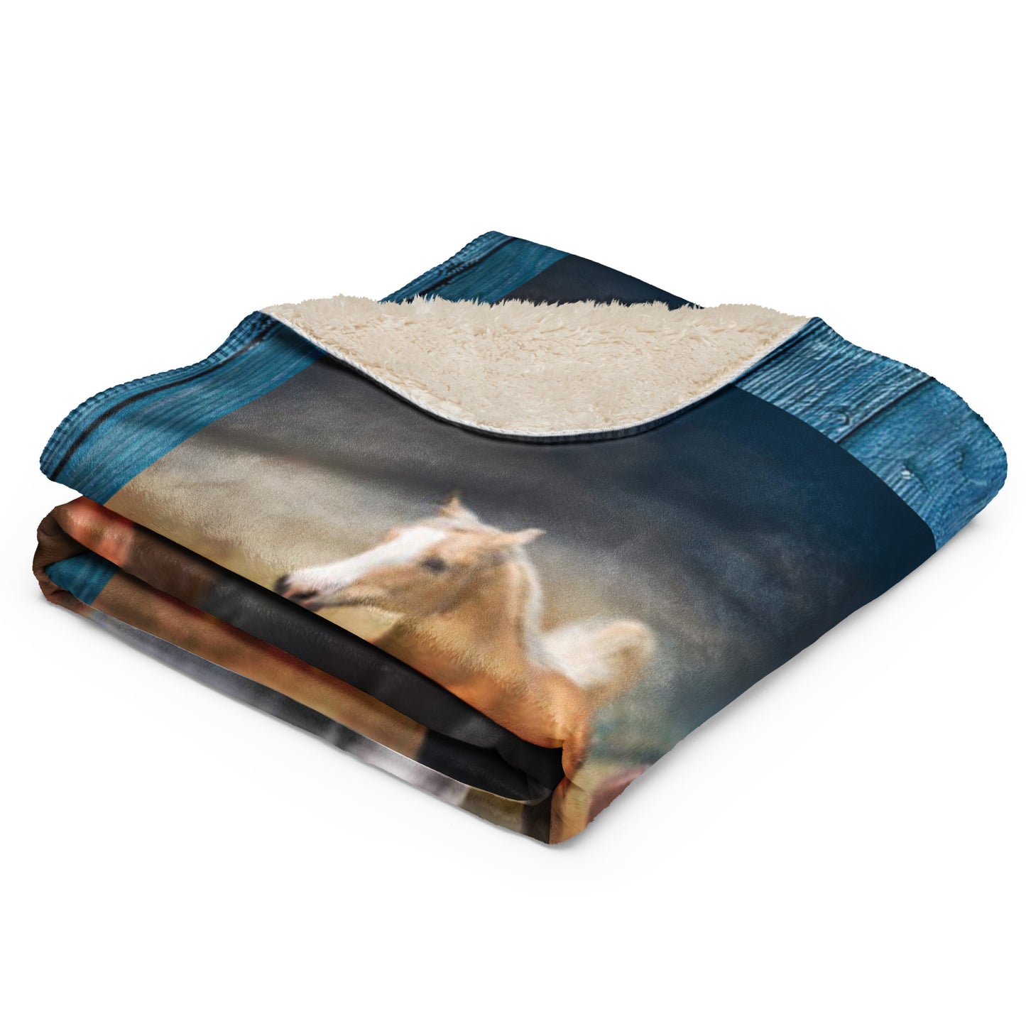 WESTERN HORSES Sherpa blanket