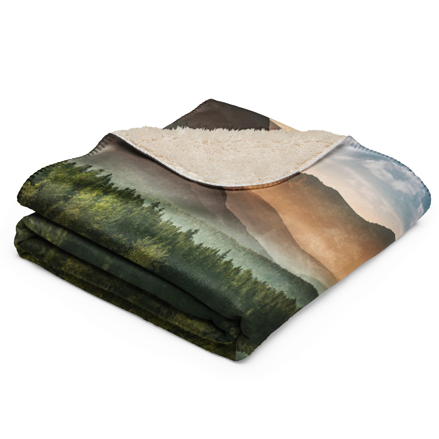 MIRRORED MOUNTAINS Sherpa blanket