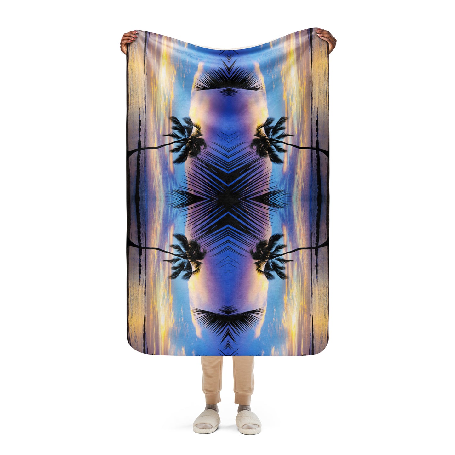 MIRRORED SUNRISE Sherpa blanket