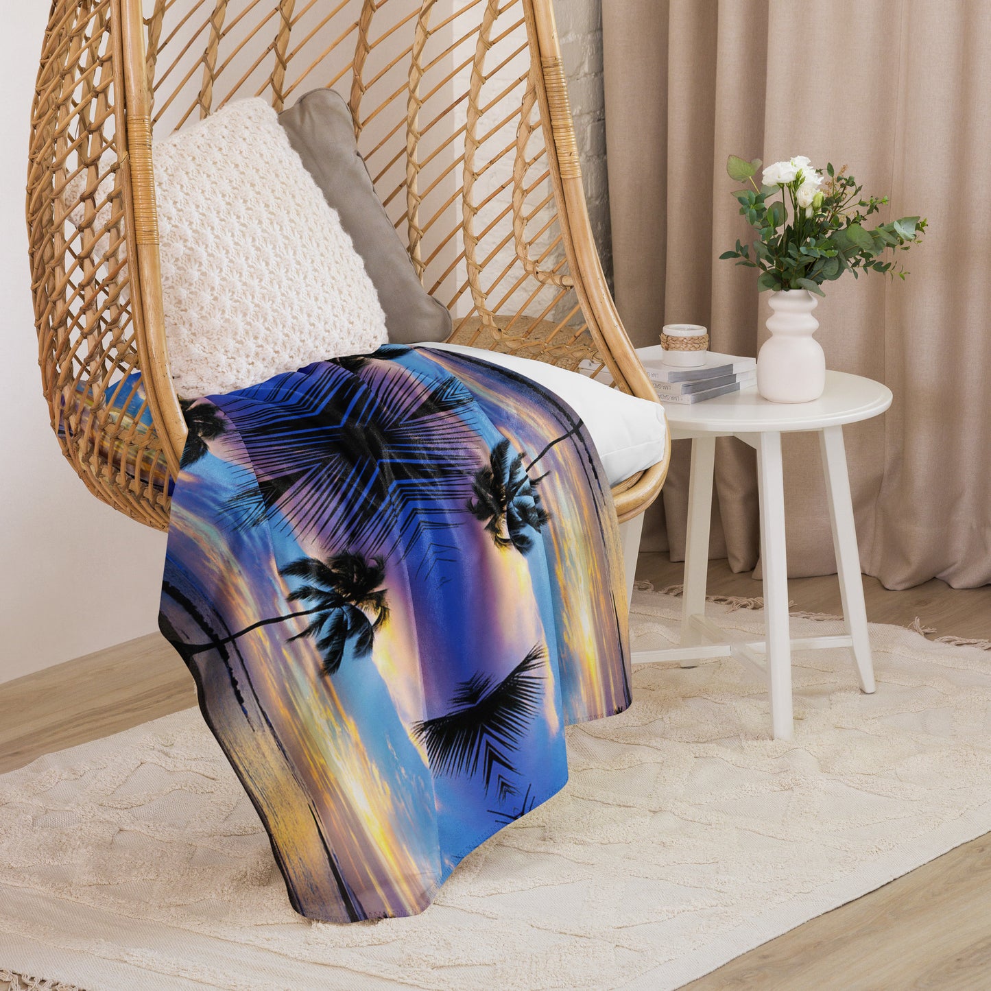 MIRRORED SUNRISE Sherpa blanket