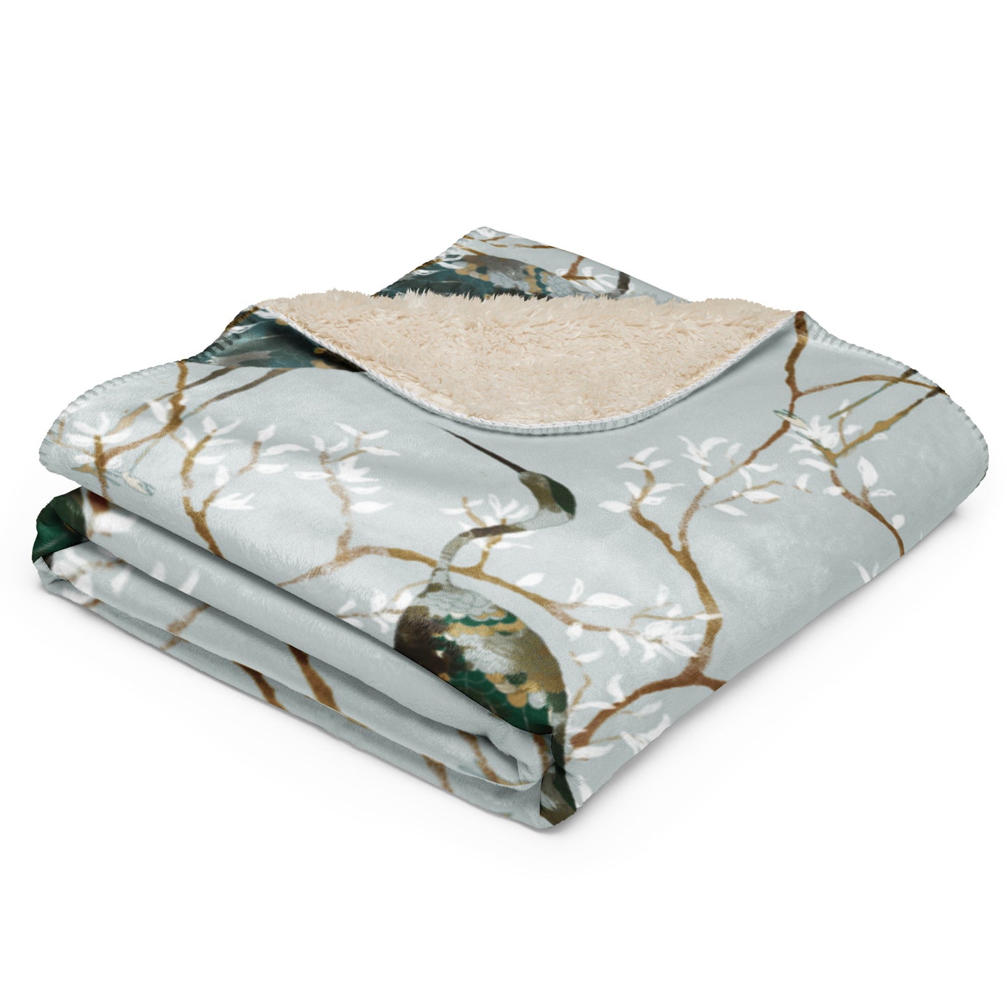 PRETTY OCEAN CRANES Sherpa blanket