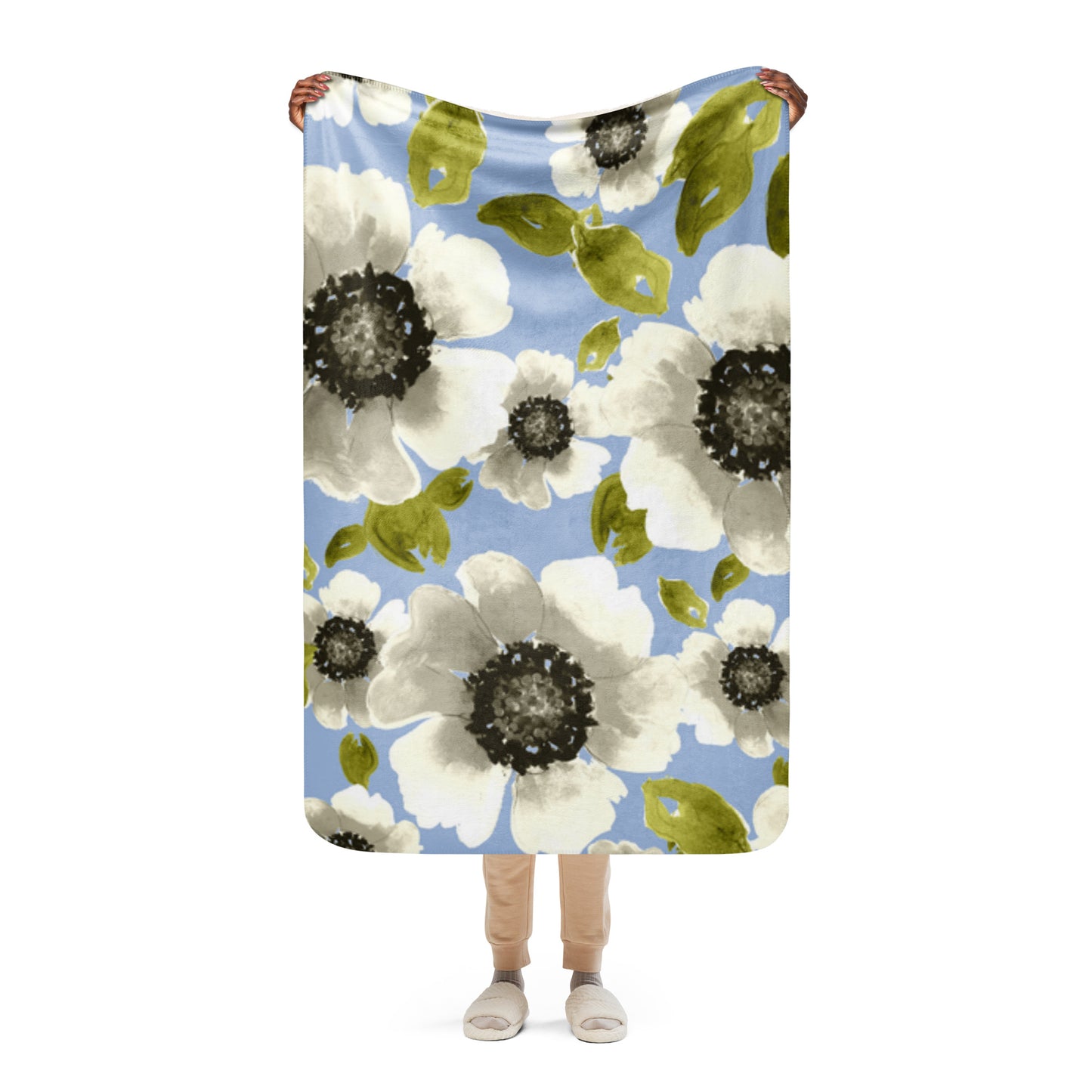 GORGEOUS FLORAL Sherpa blanket