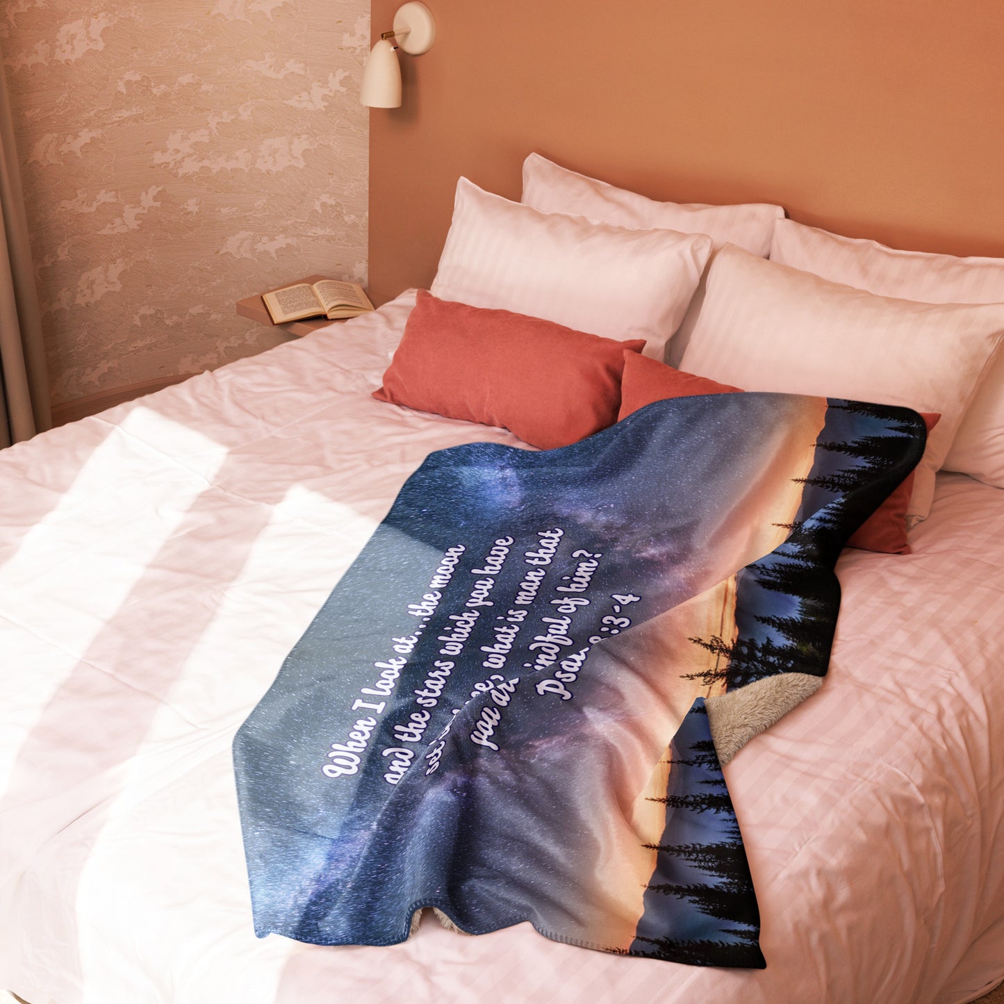 Psalm 8:3-4 Sherpa blanket