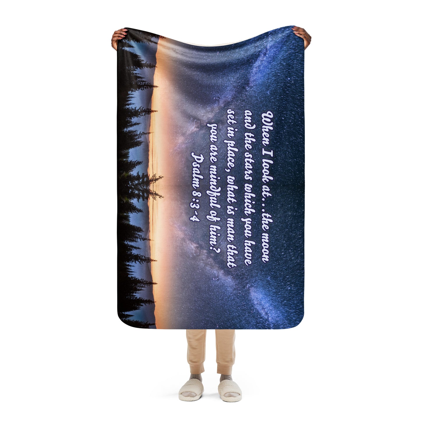 Psalm 8:3-4 Sherpa blanket