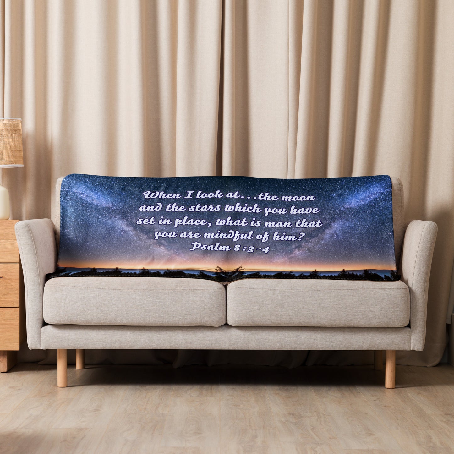 Psalm 8:3-4 Sherpa blanket