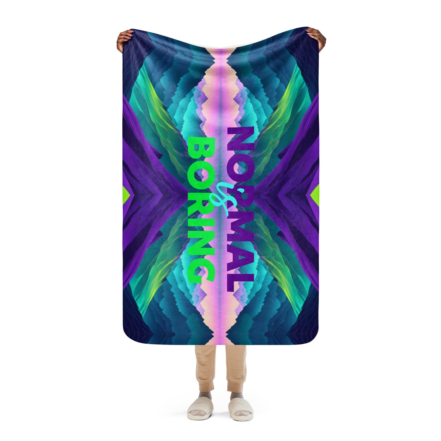 NORMAL IS BORING Sherpa blanket