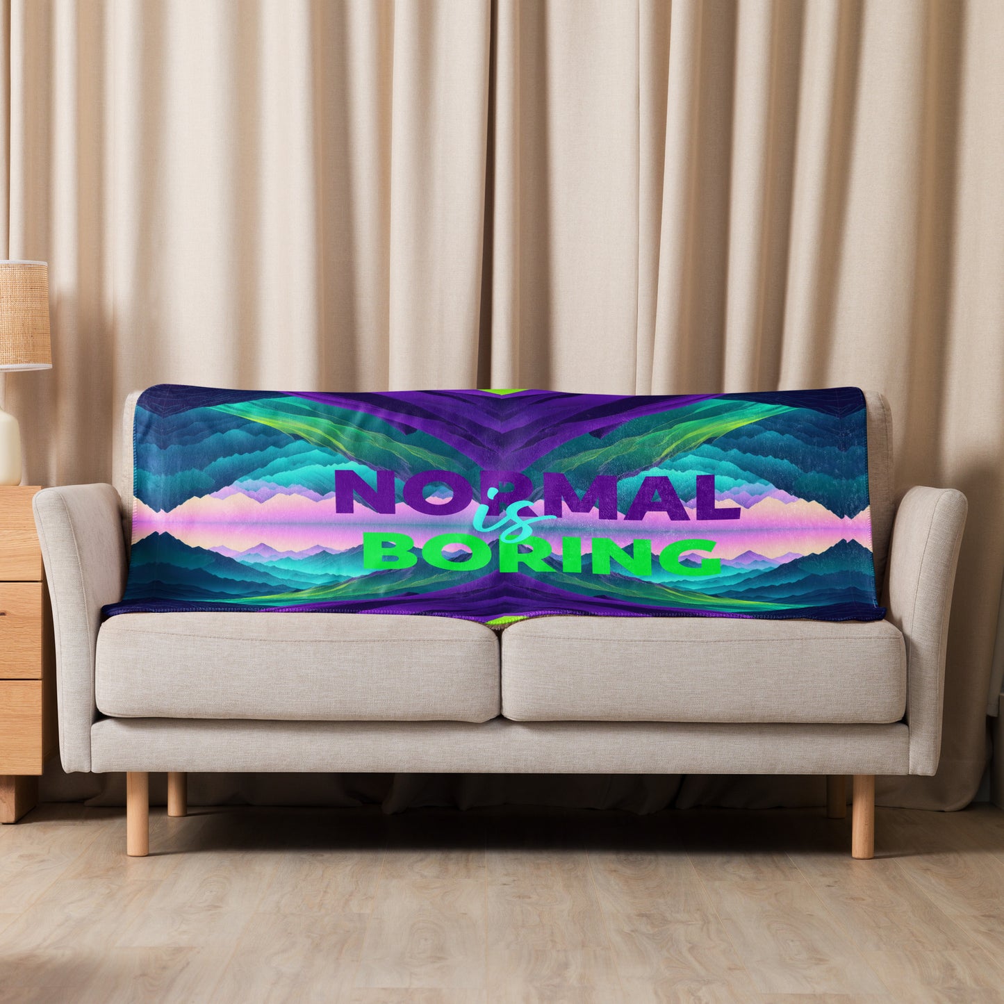 NORMAL IS BORING Sherpa blanket