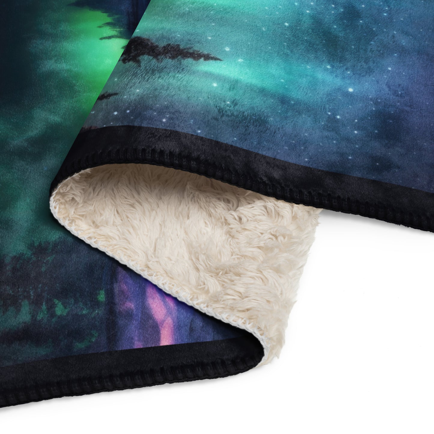 VIVID NORTHERN LIGHTS Sherpa blanket