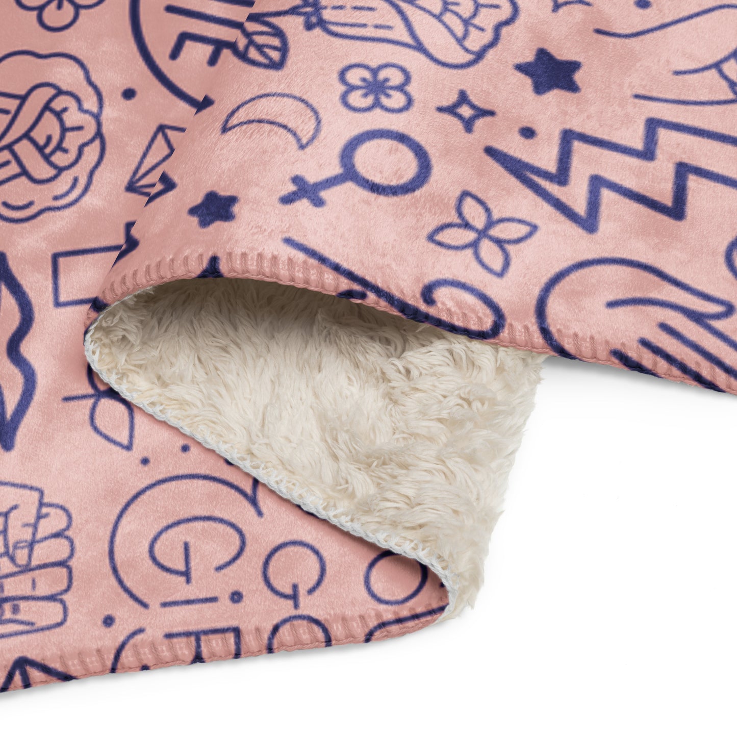 GIRL POWER PINK/BLUE Sherpa blanket