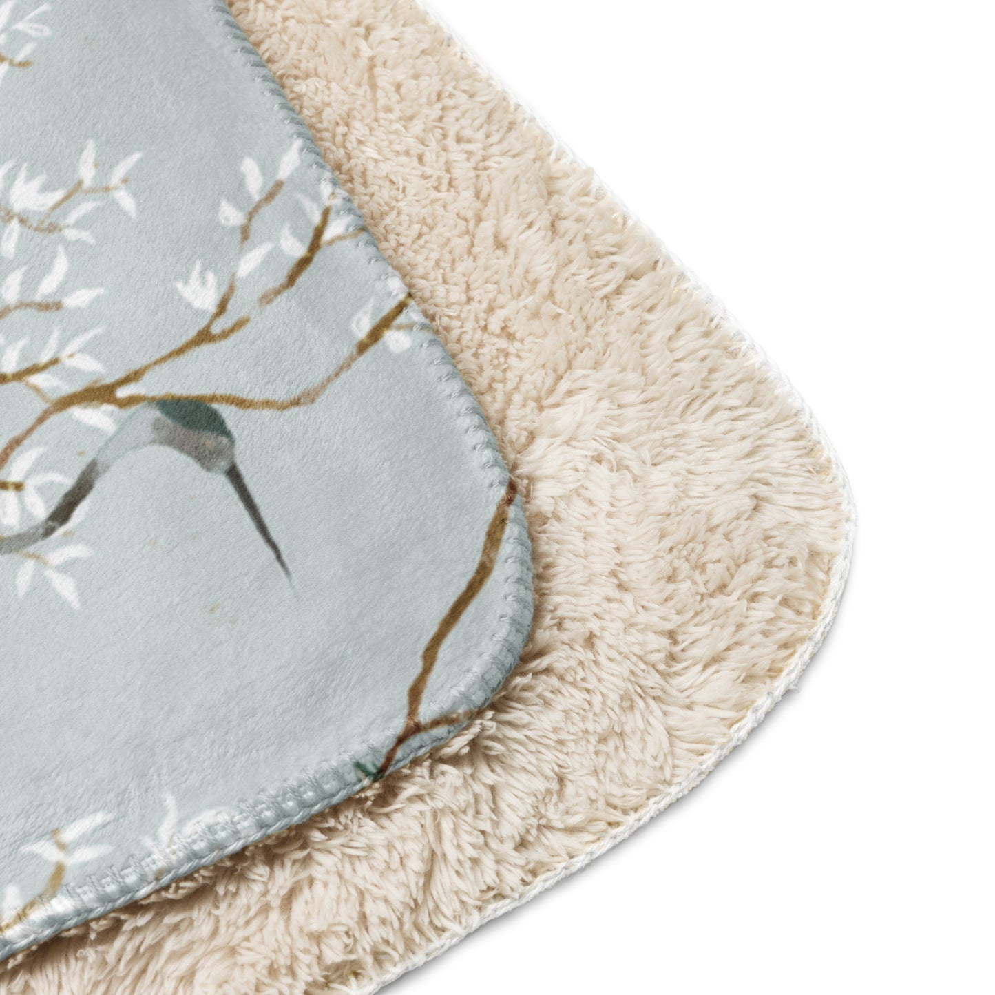 PRETTY OCEAN CRANES Sherpa blanket