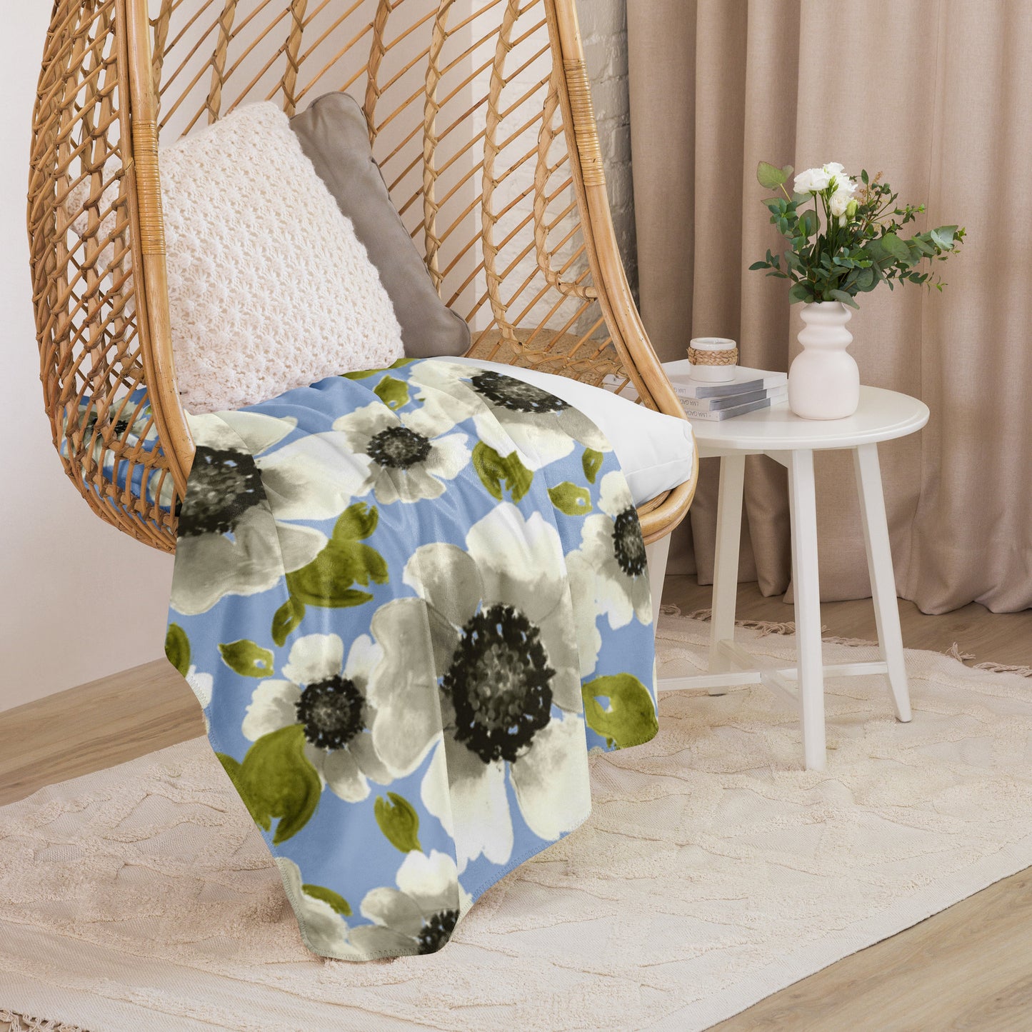 GORGEOUS FLORAL Sherpa blanket