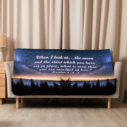 Psalm 8:3-4 Sherpa blanket