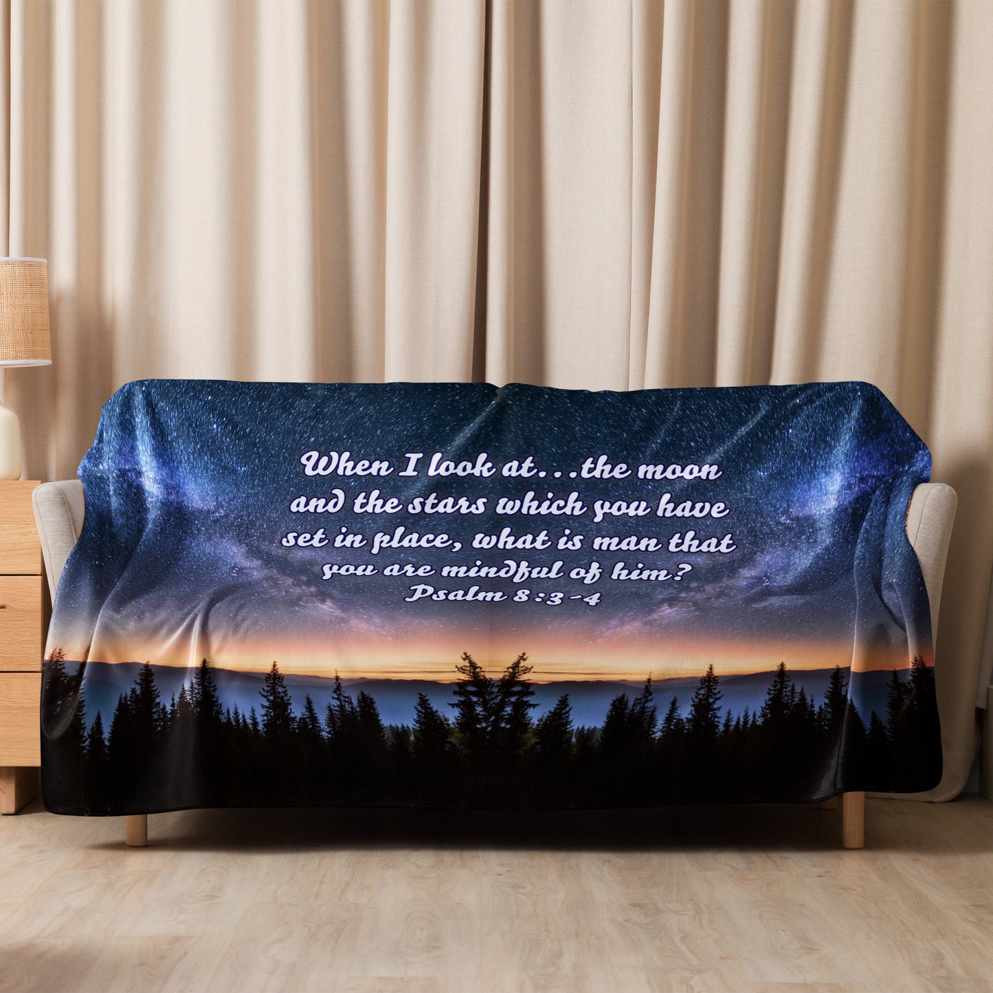 Psalm 8:3-4 Sherpa blanket