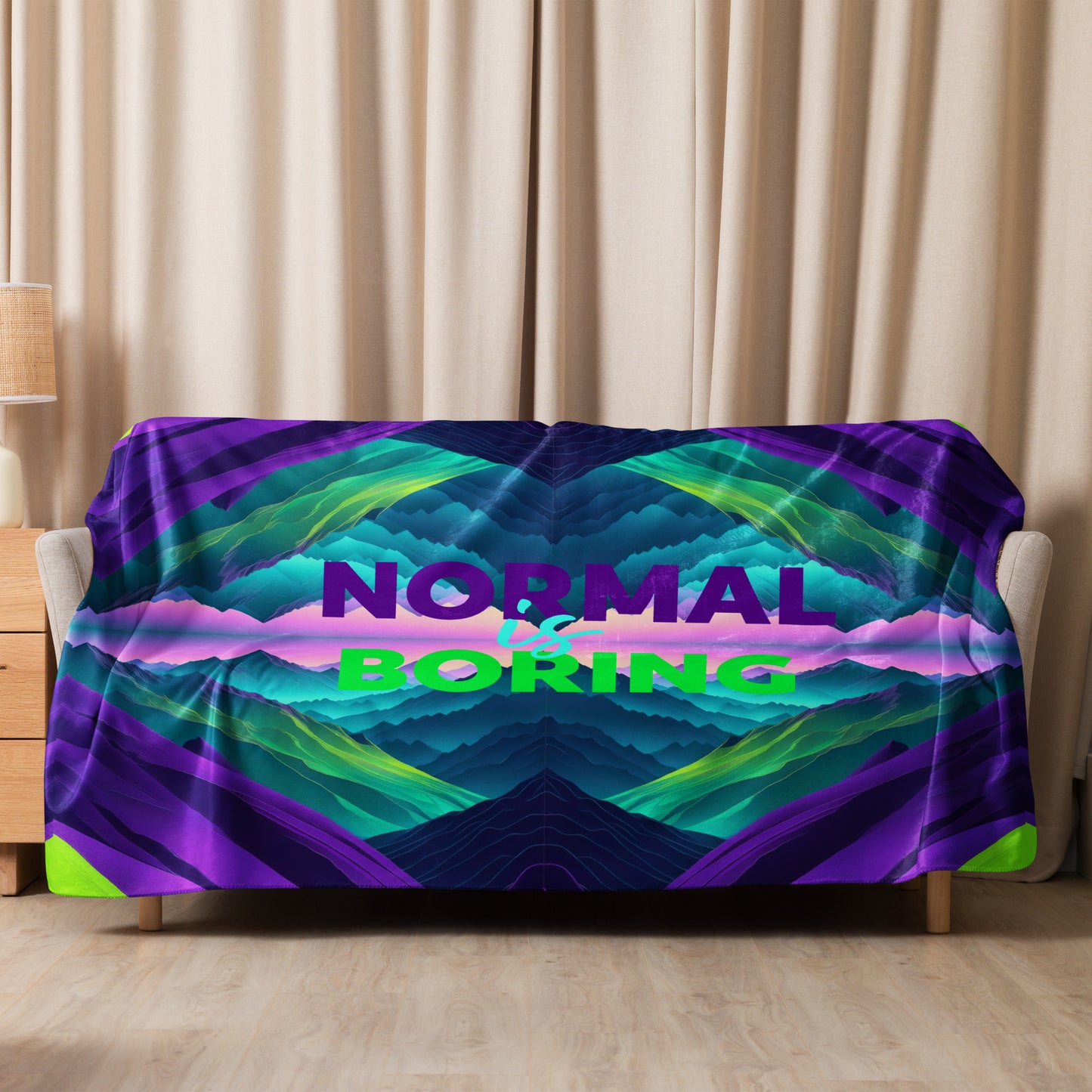 NORMAL IS BORING Sherpa blanket