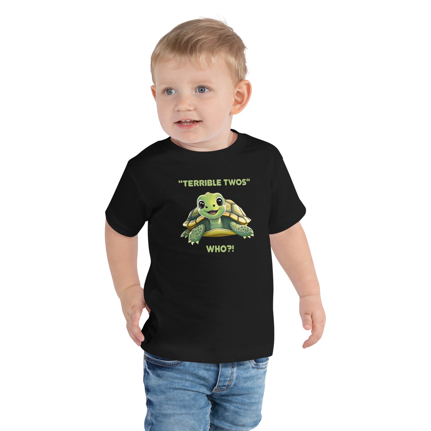 TERRIBLE TWOS, WHO? Funny Toddler Short Sleeve Tee