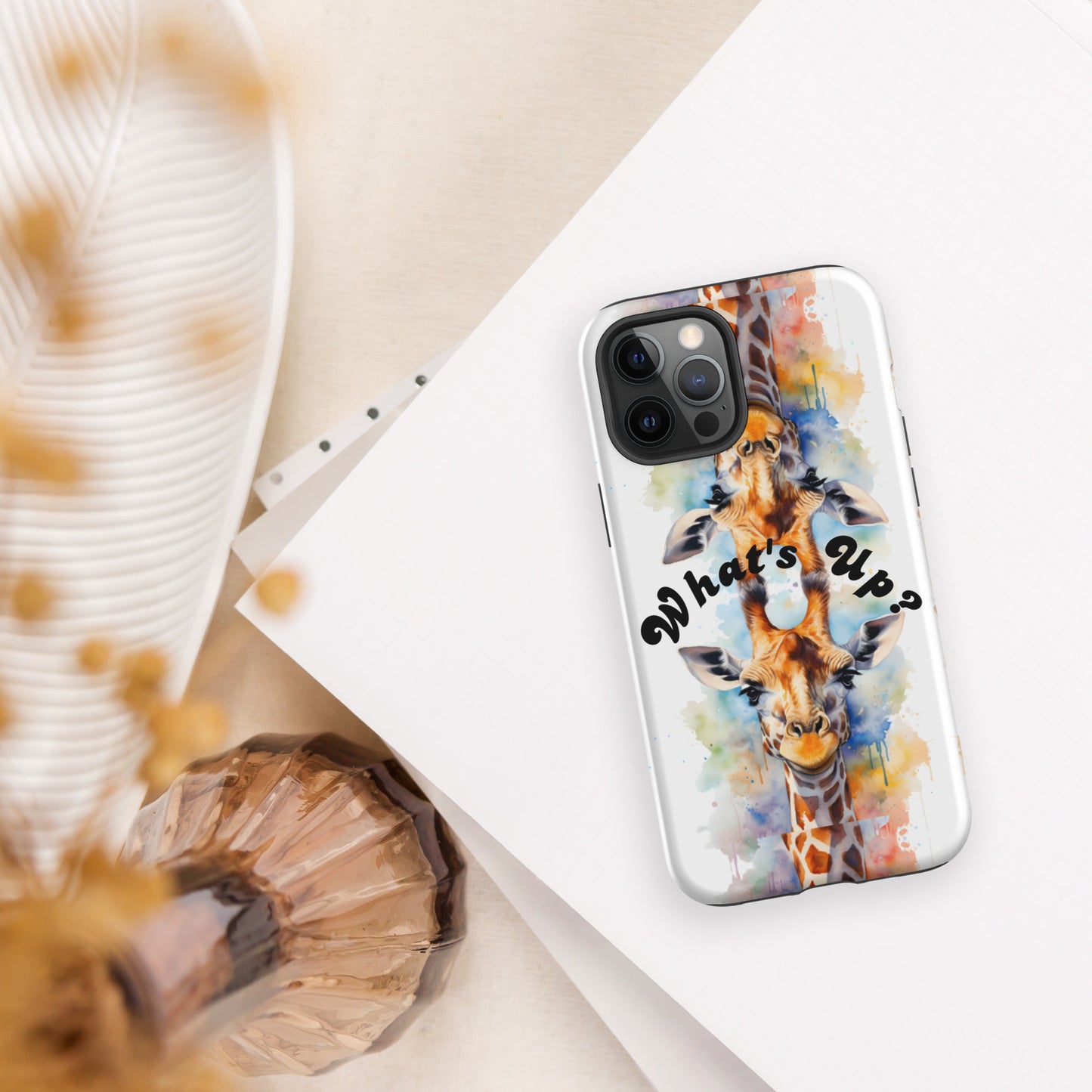 WHAT'S UP? GIRAFFE Tough Case for iPhone®